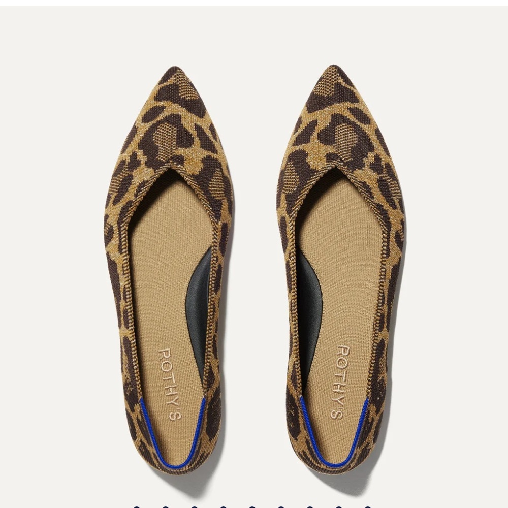 Rothy’s the point 2 leopard flats. Metallic Cat on their website!
